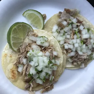 Tacos de Carnitas (regular tortillas)