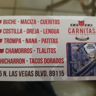 a close up of a business card