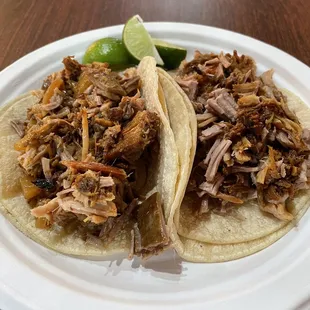 Carnitas Mixed (left) and meat only (right)