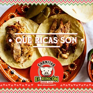 Order by the Pound! Tacos! Delicious braised pork meat.