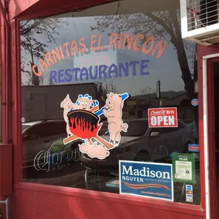 the front of a restaurant