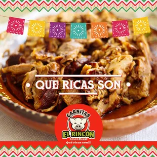 Order by the Pound! Tacos! Delicious braised pork meat.