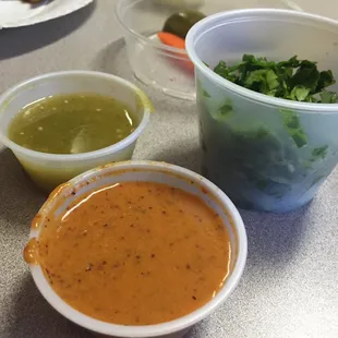 Orange sauce is spicy and smokey. Just the way I like it.