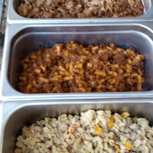 Three meat choices for our tacos... actually two meat and one vegetarian