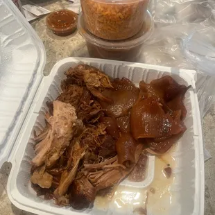 Mixed carnitas , they didn't put any ribs . Which is what I enjoy .