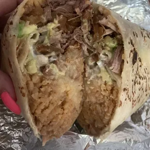 Carnitas Super Burrito. I asked for some cuerito in it and they did it! SO GOOD!