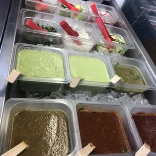 Full fresh made salsa bar