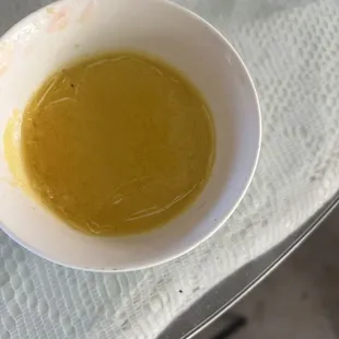 Nasty eating a plate of lard this is caldo de res-lard
