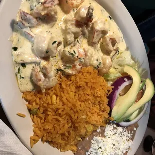 Shrimp in cilantro sauce- excellent!