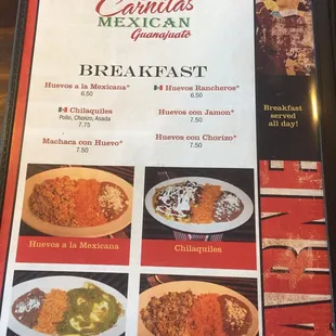 Menu Breakfast ALL Day