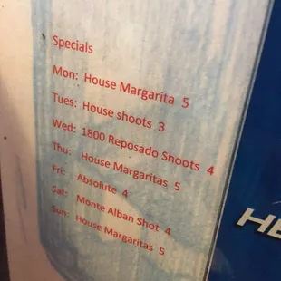 Specials!