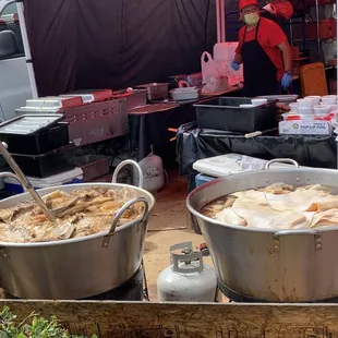 a man preparing food