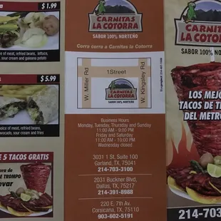 Menu for La Cotorras