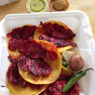 DELICIOUS crispy seasoned porky Tacos de Trompo