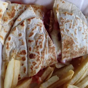Carne asada quesadilla -- see the melty asadero cheese? YUM