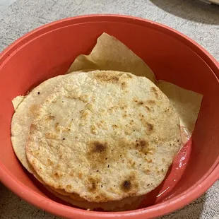 Handmade corn tortillas