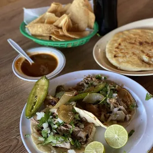 This place takes me back to Chicali... Taco de Buche, Taco de Carnitas and a Cheese Pupusa! Everything was flavorful.