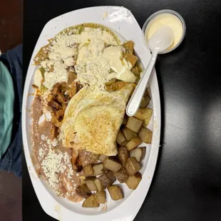 Chilaquiles with chicken