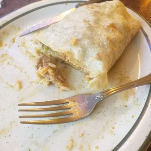 Chili Verde Burritto with rice....The best I have had in OC.
