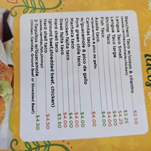 Menu, jul 2023