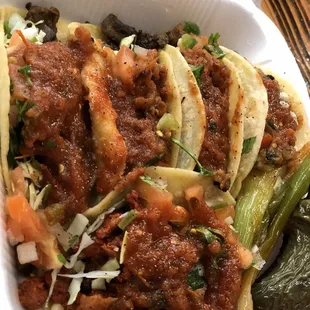 Steak, pork, and chicken taco's after