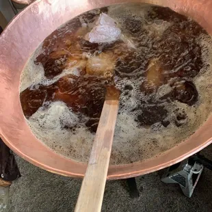 a frying pan of food