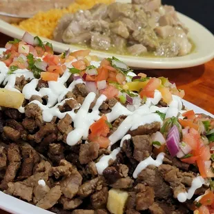 Carne asada fries with extra carne