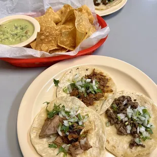 Delicious authentic Mexican street tacos + chips &amp; guac. 5/5 Don't forget to make a trip to the salsa bar. May 2022