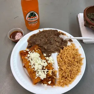 Enchiladas with queso fresco