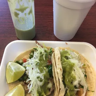 carnitas tacos and agua de Jamaica....it is very good!
