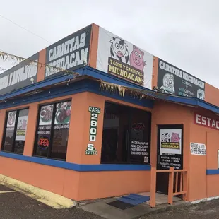 the front of the restaurant