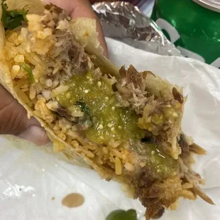 Simple but great. Carnitas burrito.