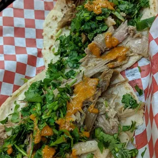 Barbacoa tacos. Soo good. Only on weekends morning