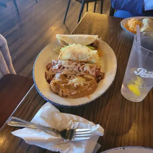 Mexican plate minus the chile relleno-meh!