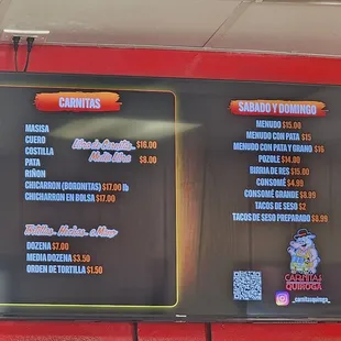 menu