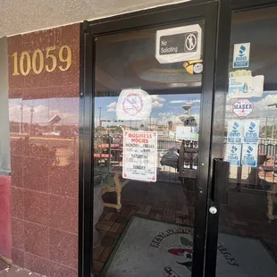 the front door of a restaurant