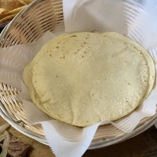 a tortilla in a basket