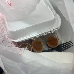 the contents of a plastic container