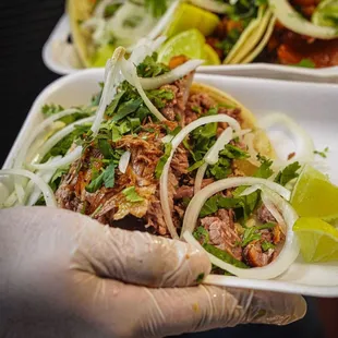 a person holding a plate of food