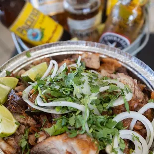 a close up of a bowl of food