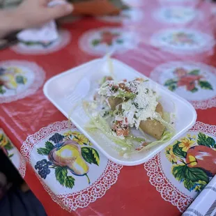 a plate of food on a table