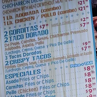 menu