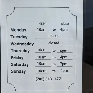 Store hours