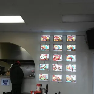 a man standing in a restaurant