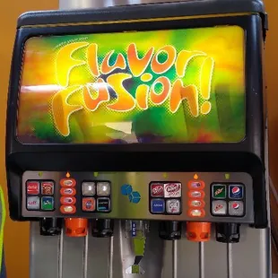 16 flavors ..4 flavor shots..
( 99.99 purfied water used in ice and soda)