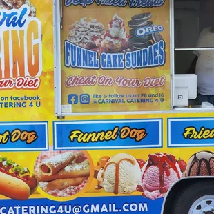 a food truck with food on it