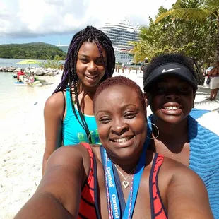 Kids at the beach in Mahoney Bay