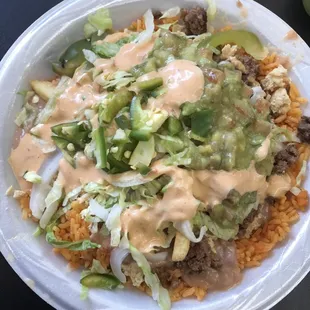 California Bowl + lettuce and fresh jalapeños