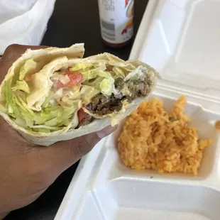Not really much to say about this lettuce burrito, with a side of steak.