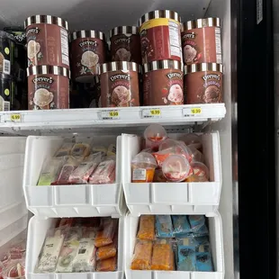 a refrigerator full of food items